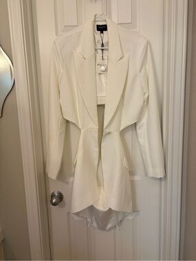 Bardot Cream Tailored Longline Blazer